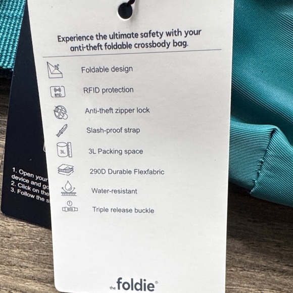 Foldie Teal Crossbody Bag - Picture 3 of 5